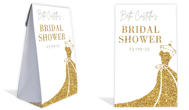 Glitter Dress Bridal Shower Personalised Gusset Favour Bag