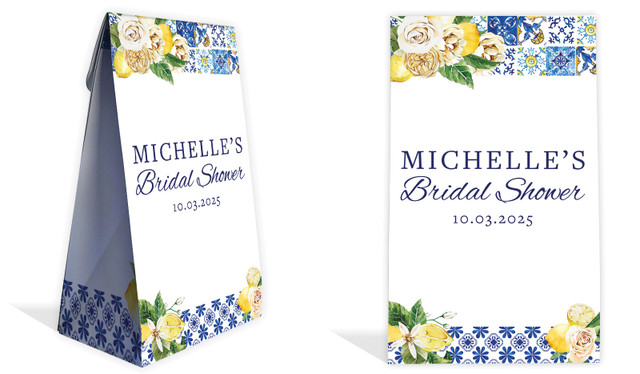 Mediterranean Bridal Shower Personalised Gusset Favour Bag