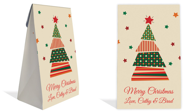 Abstract Tree Christmas Personalised Gusset Favour Bag