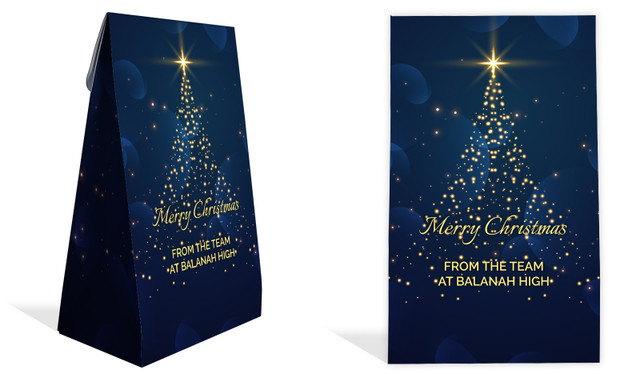 Blue Night Christmas Personalised Gusset Favour Bag