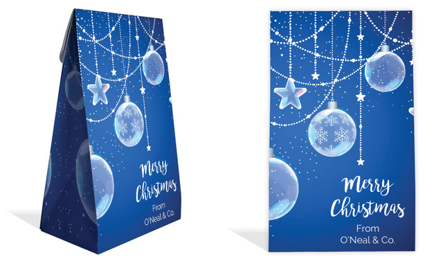 Crystal Baubles Christmas Personalised Gusset Favour Bag