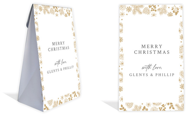 Elegant Underbrush Christmas Personalised Gusset Favour Bag