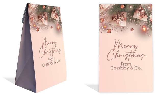 Rose Gold Gifts Christmas Personalised Gusset Favour Bag