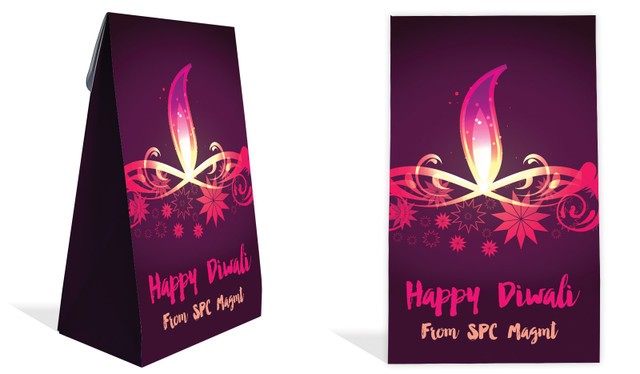 Abstract Flame Diwali Personalised Gusset Favour Bag