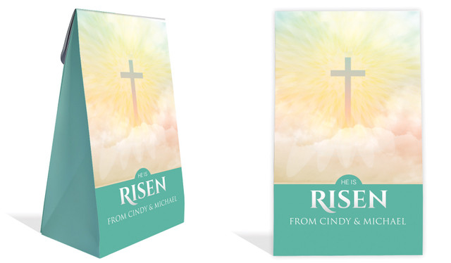 Heavenly Cross Personalised Gusset Favour Bag