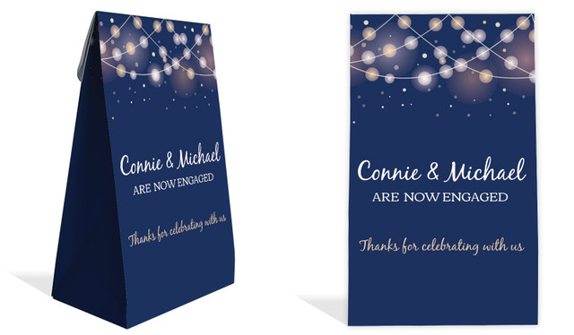 Night Lights Engagement Personalised Gusset Favour Bag
