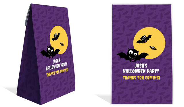 Bat Halloween Personalised Gusset Favour Bag