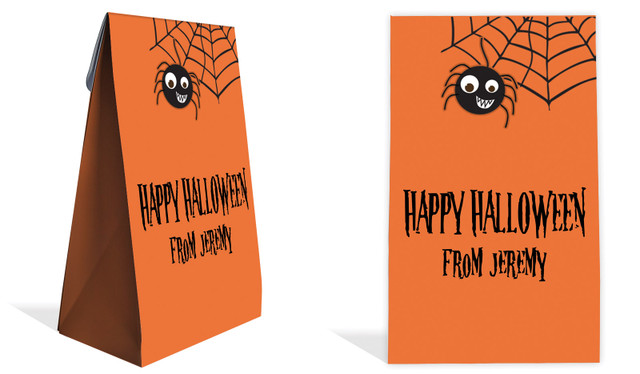 Spider Halloween Personalised Gusset Favour Bag