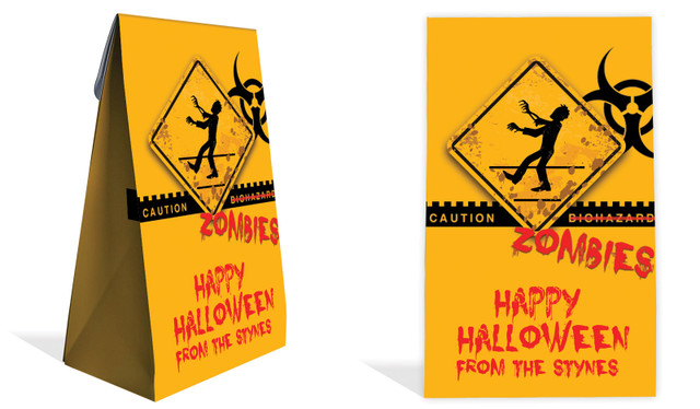 Zombie Apocalypse Halloween Personalised Gusset Favour Bag