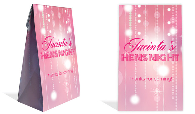 Pink Glam Hens Night Personalised Gusset Favour Bag