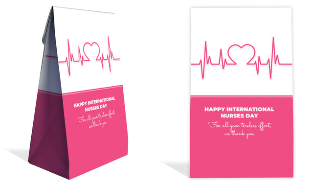 Heart Rate International Nurses Day Personalised Gusset Favour Bag