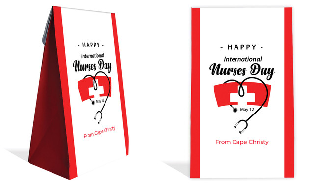Nurse Hat International Nurses Day Personalised Gusset Favour Bag