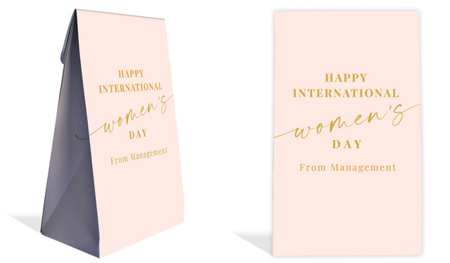 Gold On Blush International Womens Day Personalised Gusset Favour Bag