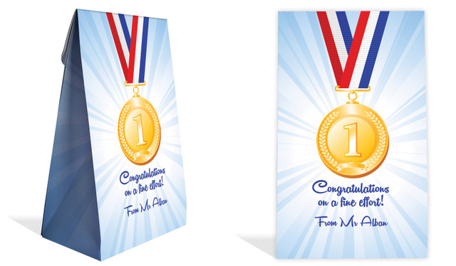 Medal 1st Place Personalised School Personalised Gusset Favour Bag