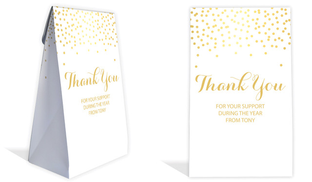 Gold Confetti Personalised Gusset Favour Bag