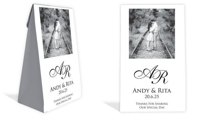 Add A Photo White Wedding Personalised Gusset Favour Bag