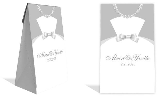 Bride & Groom Dress Wedding Personalised Gusset Favour Bag