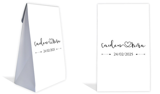Cursive Names Wedding Personalised Gusset Favour Bag
