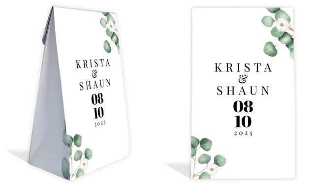 Eucalyptus Wedding Personalised Gusset Favour Bag