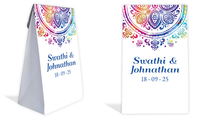 Radiant Mandala Wedding Personalised Gusset Favour Bag