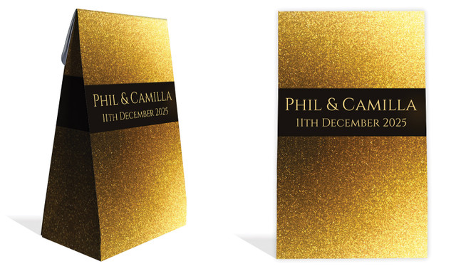 Solid Gold Wedding Personalised Gusset Favour Bag