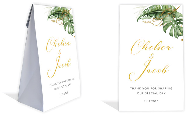 Tropical Palm Wedding Personalised Gusset Favour Bag