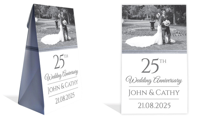 Add A Photo Silver Anniversary Personalised Gusset Favour Bag
