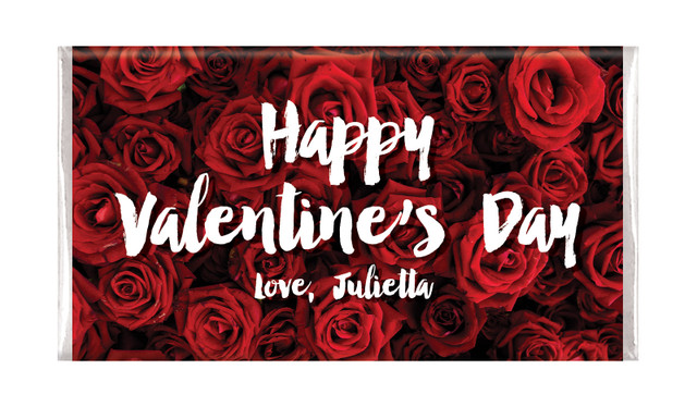 Roses Full Valentine's Day Personalised Chocolate Bars