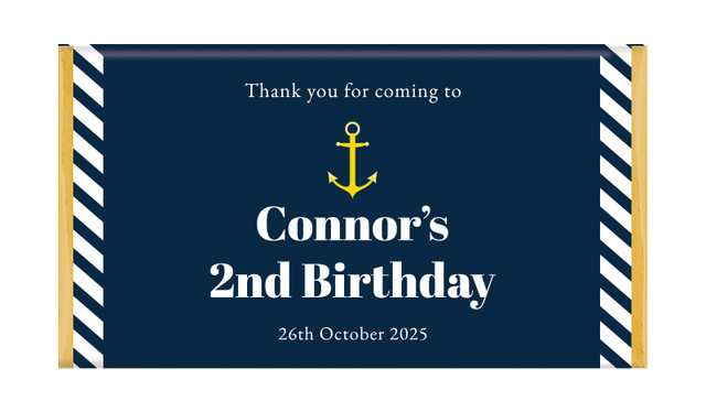 Gold Marine Nautical Personalised Birthday Chocolate Bars