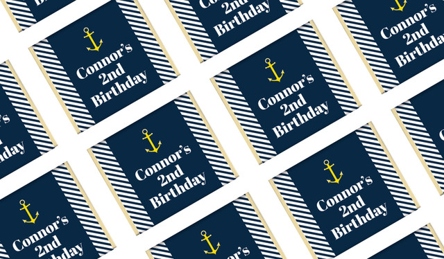 Gold Marine Nautical Personalised Birthday Mini Chocolates