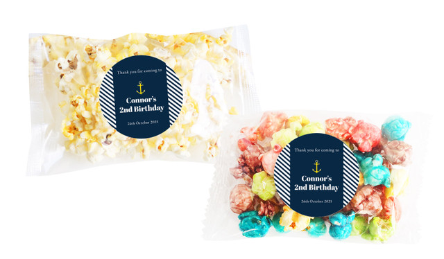 Gold Marine Nautical Popcorn Bags With Personalisation