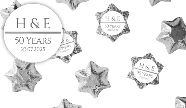 Add A Photo Silver Anniversary Personalised Foil Chocolate Stars