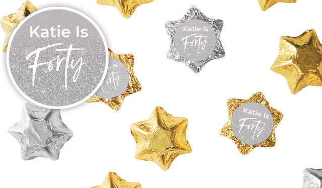 40th Birthday Personalised Foil Chocolate Stars