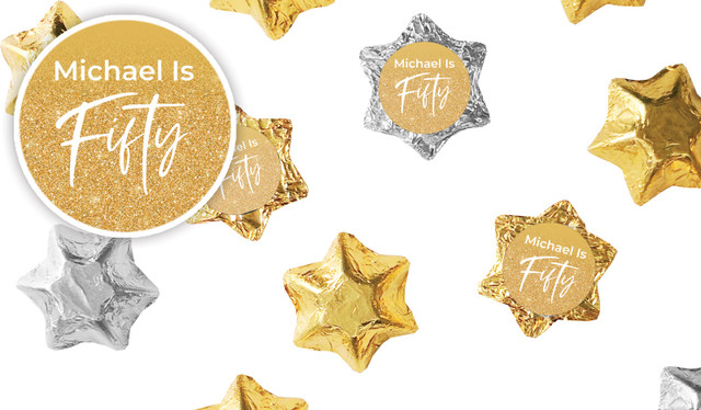 50th Birthday Personalised Foil Chocolate Stars