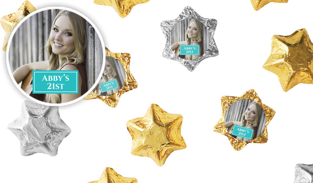 A Photo Vertical Personalised Foil Chocolate Stars