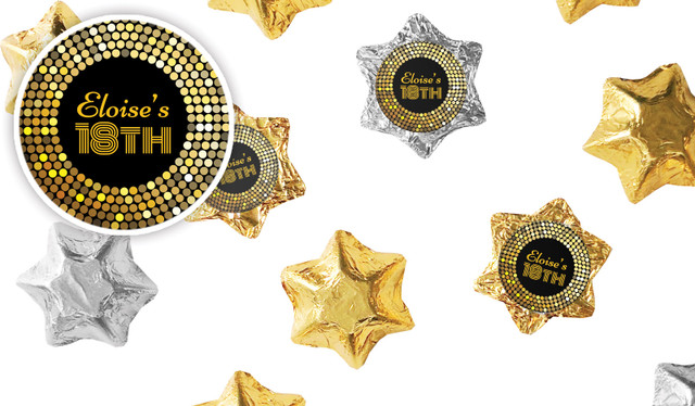 Disco Gold Personalised Foil Chocolate Stars