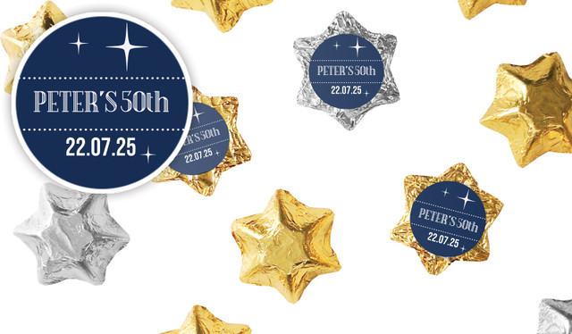 Old Stars Personalised Foil Chocolate Stars