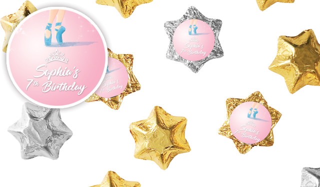 Ballet Kids Party Personalised Foil Chocolate Stars