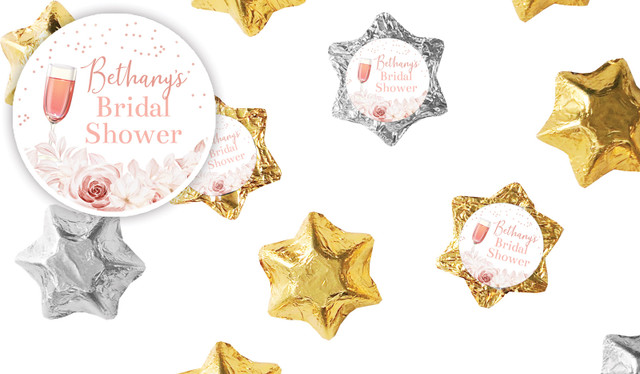 Bubbly Bridal Shower Personalised Foil Chocolate Stars