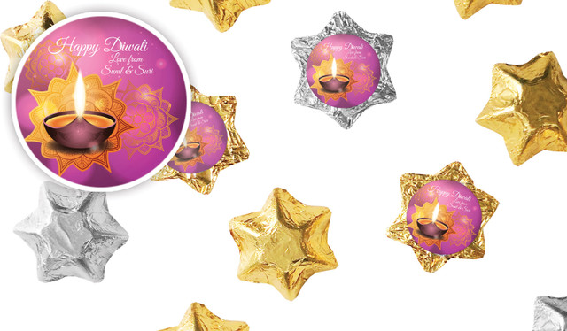 Festive Flames Diwali Personalised Foil Chocolate Stars