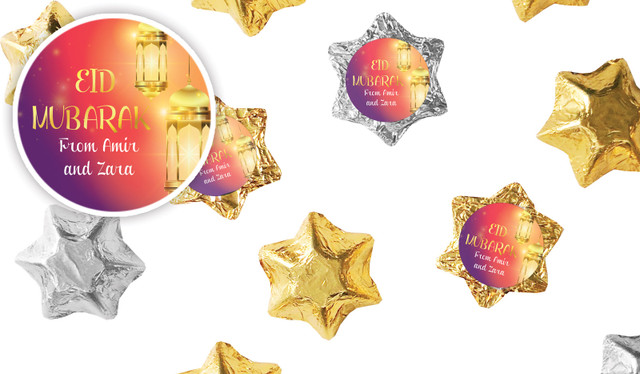 Early Sunrise Personalised Foil Chocolate Stars