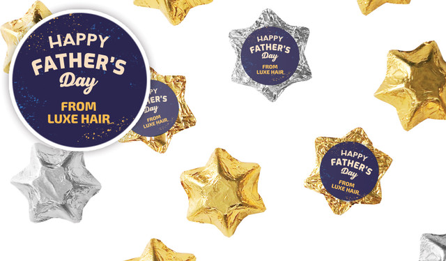Night Sky Fathers Day Personalised Foil Chocolate Stars