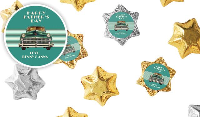 Old Cadillac Fathers Day Personalised Foil Chocolate Stars