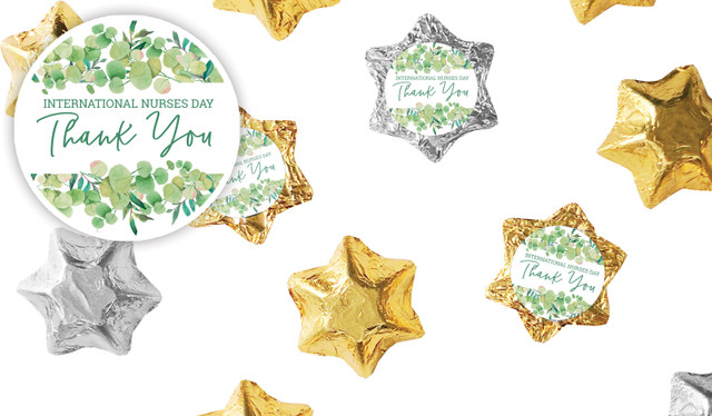Eucalypt International Nurses Day Personalised Foil Chocolate Stars