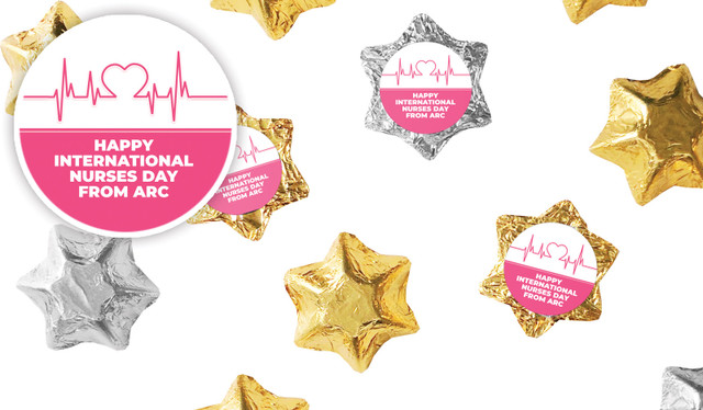 Heart Rate International Nurses Day Personalised Foil Chocolate Stars