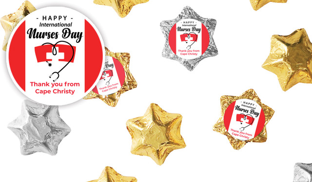 Nurse Hat International Nurses Day Personalised Foil Chocolate Stars