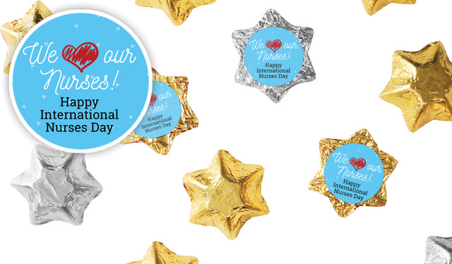 We Love Our Nurses International Nurses Day Personalised Foil Chocolate Stars