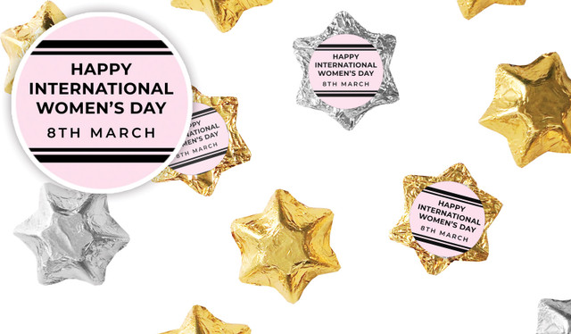 Chic International Womens Day Personalised Foil Chocolate Stars