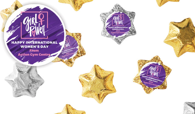 Girl Power International Womens Day Personalised Foil Chocolate Stars