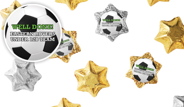 Soccer Ball Personalised Foil Chocolate Stars